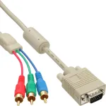 InLine VGA RGB laidas VGA ki&scaron;tukas / 3x RCA ki&scaron;tukas 2 m