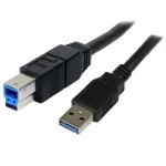 StarTech.com USB3SAB3MBK SuperSpeed USB 3.0 kabelis A&ndash;B, ki&scaron;tukas&ndash;ki&scaron;tukas, 3 m, juodas