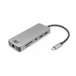 ACT AC7092 USB-C 4K HDMI Ethernet USB-A kortelių skaitytuvas &ndash; 7 viename dokavimo stotelė