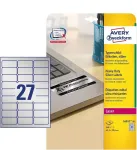 Lipni etiketė Avery L6011-20 sidabrinė, užapvalintas stačiakampis