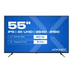 139,0 cm / 55 coli (3840x2160) JAPANNEXT JN-IPS550UHD60F 16:9 IPS 60Hz HDMI USB WLAN Garsiakalbiai Juoda