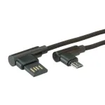 ROLINE USB 2.0 laidas, kampuotas, Type A reversinis - Micro B, ST/ST, juodas, 0,8 m (11.02.8720)
