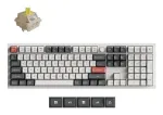 Mechaninė klaviatūra Keychron Q6 Ultra 8K &mdash; Full-size 100%, USB + RF belaidis + Bluetooth, RGB, balta