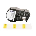 Brady M4-91-427-YL savaime laminuojantis vinilas, geltona/skaidri, 25,40 x 12,70(38,10) mm, nuolatinis, kabelio skersmeniui 4,00&ndash;8,10 mm (180 vnt.)