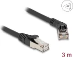 DeLOCK RJ45 Cat.6A tinklo kabelis 45&deg; kampu tiesus 3 m juodas