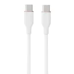 Silicone laidas USB Type-C &ndash; Type-C, 60 W (baltas, 3 m)