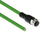 ACT Industrial 5.00 m sensorinis kabelis M12A 8 kontaktų moteri&scaron;kas į atvirą galą, Ultraflex TPE, ekranuotas