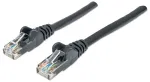 Intellinet tinklo jungiamasis kabelis, Cat6, 1,5 m, juodas, CCA, U/UTP, PVC, RJ45, auksuoti kontaktai, su apsauga nuo užkliuvimo, su batu, garantija visam laikui