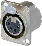Neutrik NC4FD-LX 4 kontaktų XLR ki&scaron;tukas, sidabrinis, 26-31 mm