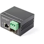 StarTech.com PoE+ pramoninis &scaron;viesolaidžio į Ethernet keitiklis 30W &ndash; SFP į RJ45 &ndash; vienspalvis/daugiaspalvis &scaron;viesolaidis į varinį Gigabit Ethernet &ndash; mini/kompakti&scaron;kas dydis &ndash; IP-30 / -40 iki +75&deg;C