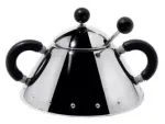 Cukrinė Alessi 9097 B nerūdijantis plienas auk&scaron;tis 80 mm skersmuo 10,5 cm juoda ir nerūdijantis plienas