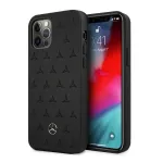 Mercedes-Benz iPhone 12 Pro Max 6,7 inch Hardcase Leather Stars Pattern Black