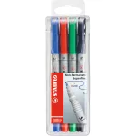 STABILO OHPen ra&scaron;iklių rinkinys - 4 vnt. - juoda, mėlyna, žalia, raudona - ypač plonas 0,4 mm