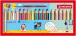 STABILO Woody 3-in-1 Multi-Talent Pencil 7,6 cm 18-Piece Pastel Set with Brush