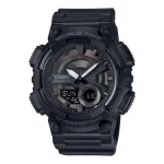 CASIO AEQ-110W-1B Vyrų analoginis-skaitmeninis laikrodis, 52,2 mm, juodas dervos korpusas