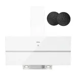 ISEASY TV1390D4-CC-I2 Sieninis gartraukis 90cm 750m&sup3;/h Nerūdijantis plienas Juodas stiklas