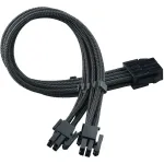 SilverStone SST-PP07E-EPS8B maitinimo pratęsimo kabelis, EPS 8 kontaktų į EPS/ATX 4+4 kontaktų, 30 cm, juodos spalvos
