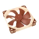 Noctua NF-A14 FLX 140 mm PC korpuso ventiliatorius, 140x140x25 mm, 3 kontaktų, 12 V, 1200 RPM, 115,5 m&sup3;/h, 19,2 dB, SSO2, smėlio/rudos spalvos