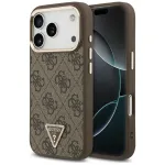 GUESS 4G Triangle Logo MagSafe dėklas, skirtas iPhone 17 Pro / 18 Pro - ruda