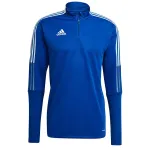 adidas Tiro 21 treniruočių vir&scaron;utinė dalis vyrams Team Royal Blue/White ilgomis rankovėmis su ketvirčio užtrauktuku XL