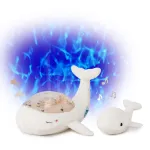 Cloud B Tranquil Whale miego pagalba su projektoriumi ir bar&scaron;kučiu - balta