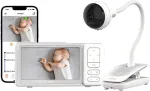 Chillax DM688 vaizdo kūdikio stebėjimo monitorius su 2,8 inch spalvotu ekranu, 2,4 GHz FHSS, 300 m ry&scaron;iu, dvipusiu ry&scaron;iu, temperatūros jutikliu, lop&scaron;inėmis, baltas