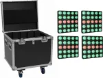 EUROLITE rinkinys 4x LED Pixel Matrix Panel 5x5 RGB/WW + Flightcase su ratukais