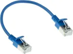 ACT mėlynas 0,15 m LSZH U/FTP CAT6A duomenų centro plonas pataisymo kabelis su apsauginiais RJ45 jungtimis (DC7630)