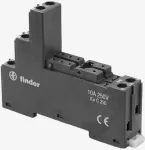 Finder 95.050 Relės lizdas 40/44/51/52/61 serijų relėms, 8 kontaktų, varžtiniai gnybtai, DIN bėgelio/panelės montavimas, 10 A, 250 V AC, juodas