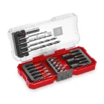 Einhell 1/4 colio (6,3 mm) antgalių ir įtvarų rinkinys, 18 dalių, chromo vanadžio plieno, magnetiniu antgalių laikikliu, plastikiniu dėklu 108709