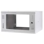 IT-BUDGET 19 colių sieninis spintos korpusas T-STONE, 6U, 450 mm gylio, stiklinės durelės, rakinamas, baltas (90ITBTSWV6545GW)