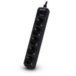 CyberPower B0520SC0-DE vir&scaron;įtampių apsaugos lizdų blokas, 5 Schuko tipo lizdai, 1,8 m laidas, juodas