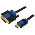 Vaizdo kabelio adapteris LogiLink CHB3102 2m HDMI DVI-D juodas mėlynas