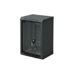 Triton RBA-09-AS3-BAX-C1 ant sienos montuojama 10 colių spinta, vientisa, 9U, 300 mm, stiklinės durys, juoda RAL 9005