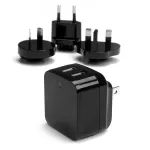 StarTech.com USB sieninis įkroviklis su dviem prievadais &ndash; tarptautinis keliavimui &ndash; 17W/3.4A &ndash; juodas
