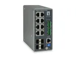 LevelOne IGU-1271 TURING pramoninis L3 Lite valdomas Gigabit komutatorius, 12 prievadų (8 x RJ45, 4 x SFP), DIN bėgelis, DC