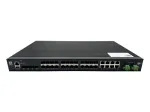 LevelOne IGU-2872 28 prievadų L2+ valdomas pramoninis gigabitinis &scaron;viesolaidinis jungiklis, 4x 1.25/2.5GbE SFP, 16x 1.25GbE SFP, 8x Gigabit SFP/RJ45 Combo, perteklinis maitinimas, -40&deg;C iki 80&deg;C