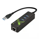 Techly IDATA-USB-ETGIGA-3U2 (105803) USB 3.0 į Gigabit Ethernet adapteris su 3 prievadų USB 3.0 &scaron;akotuvu, USB-A, RJ45, aliuminis