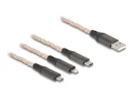 DeLOCK USB kabelis 1,2 m USB 2.0 USB A USB C/Micro-USB B/Lightning permatomas