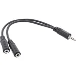InLine 3,5 mm lizdo Y kabelis, ki&scaron;tukas į 2x 3,5 mm lizdą, stereo, 1 m