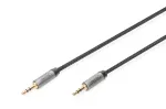 Digitus DB-510110-010-S garso kabelis, 3,5 mm jungtis į 3,5 mm jungtį, ki&scaron;tukas/ki&scaron;tukas, 1 m, dvigubai ekranuotas, juodas