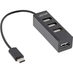 InLine USB 2.0 4 prievadų &scaron;akotuvas, USB-C ki&scaron;tukas į 4x USB-A lizdus, kabelis 15 cm