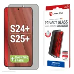 Displex privatumo apsauginis stiklas (10H) Samsung Galaxy S24+/S25+ su Eco montavimo rėmeliu