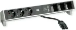 Desk2 3Schuko 3ABD USB įkroviklis nerūdijantis plienas (902.449)