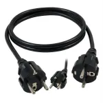 EFB-Elektronik maitinimo laidas su įžemintu ki&scaron;tuku 90&deg; - C13 90&deg;, juodas, 3,0 m, 3 x 1,00 mm&sup2;