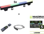 EUROLITE rinkinys 5x LED PT-100/32 Pixel DMX Tube su Madrix programine įranga