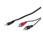 Wentronic Goobay 3,5 mm lizdo / RCA adapterio laidas, juodas, 3 m &ndash; 3,5 mm ki&scaron;tukas (3 kontaktai, stereo) > 2x RCA ki&scaron;tukas (garsas kairė/de&scaron;inė) (50196)