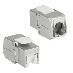 ACT Keystone Jack RJ45 CAT6 Ekranuotas beįrankis su užraktu Baltas Sidabrinis