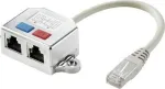 Renkforce RJ45 tinklo T-adapteris CAT 6 [2x RJ45 lizdas - 1x RJ45 ki&scaron;tukas] 15,00 cm metalinis (RF-4538138)