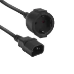 Maitinimo laidas ACT C14 CEE 7/3 juodas 0,2 m 250 V 5 A